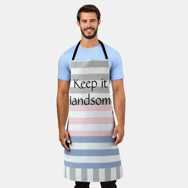 All Over Print Apron Keep it Handsome Stripe (Worn)