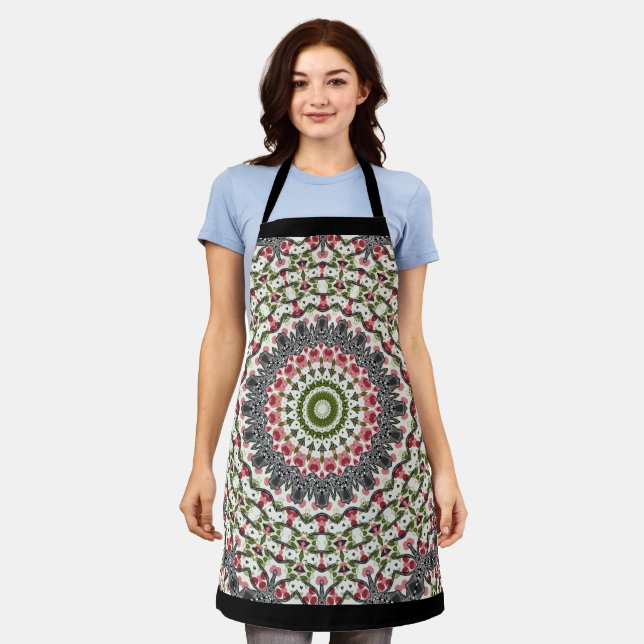 All-Over Print Apron Mandala round pattern (Worn)