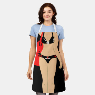 All-Over Print Apron, Medium bikini black Apron