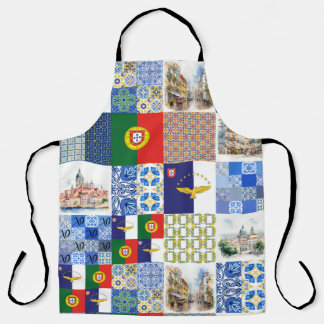 All-Over Print Apron of Portugal Flag and Azores 