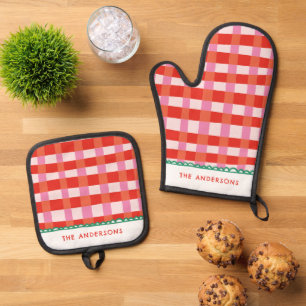 All-Over Print Apron Oven Mitt & Pot Holder Set