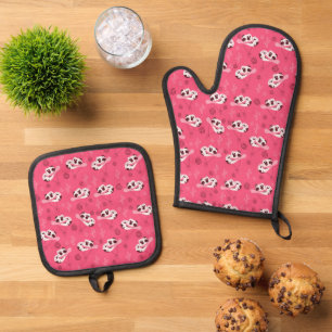 All-Over Print Apron Oven Mitt & Pot Holder Set