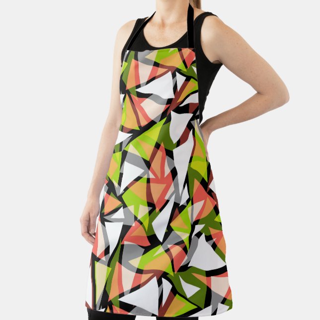 All-Over Print Apron Seamless geometric triangles  (Insitu)