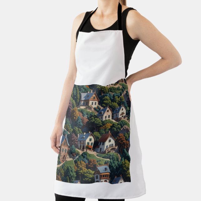 All-Over Print Apron(The House Like a Picture) Apron (Insitu)