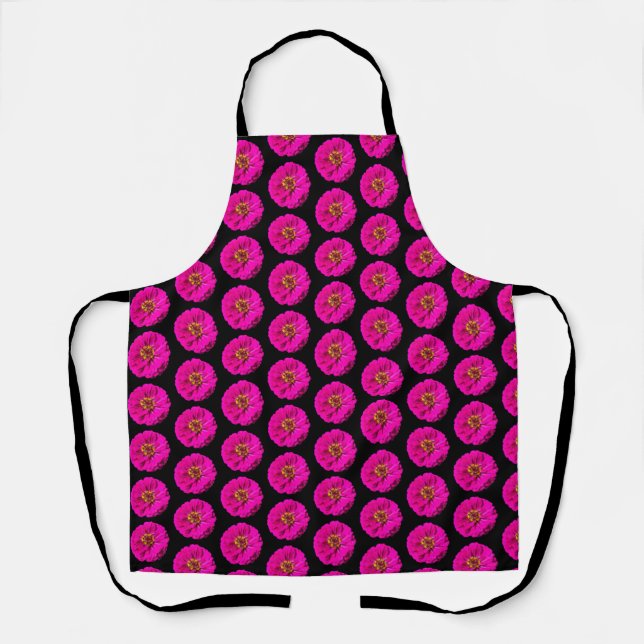 All over print Bright Pink Zinnia  Apron (Front)