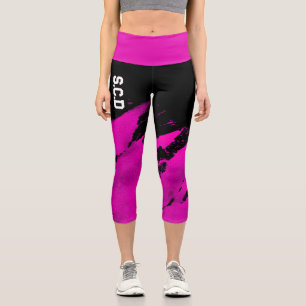 All Over Print Custom Capri Leggings Brushy Pink