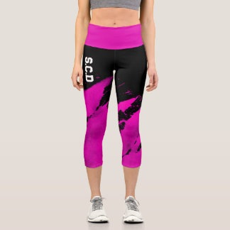  All Over Print Custom Capri Leggings Brushy Pink 