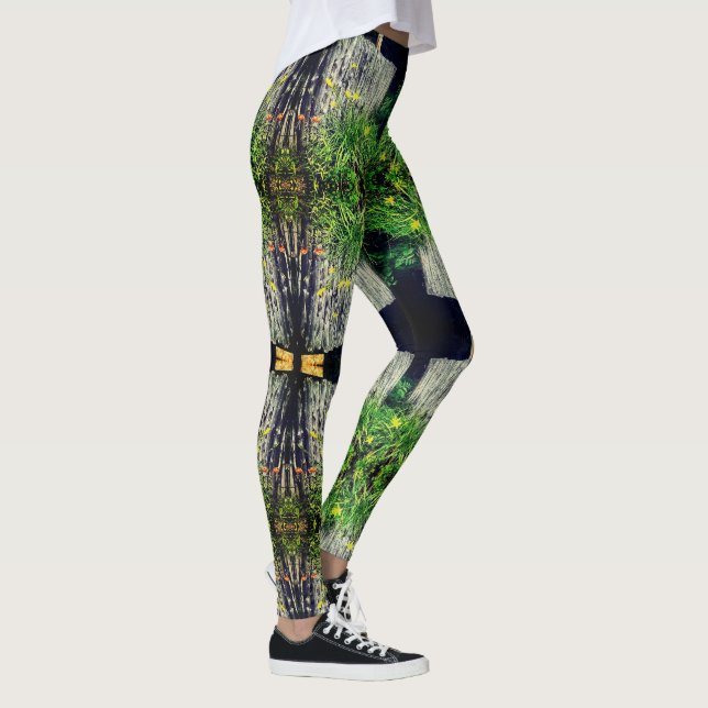 all over print leggings BAMBOO FENCE LEGGINGS (Right)