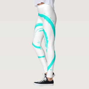 All Over Print Leggings with Aqua Twirl