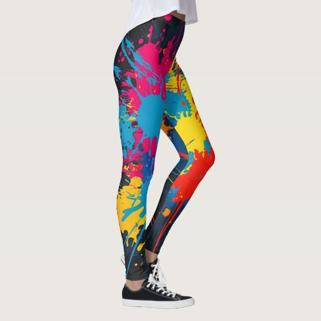 All-Over-Print Paint Splatter Leggings (Right)