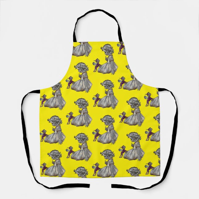All over print purple fairy & girl apron (Front)