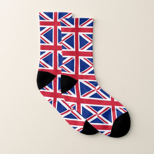 All Over Print Socks with Flag of United Kingdom (Pair)