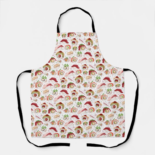 All-Over Print Sushi Pattern Apron (Front)