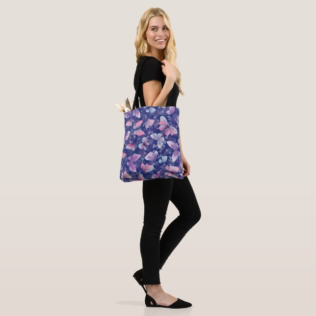 All-Over-Print Tote bag, butterfly pattern Bag (On Model)