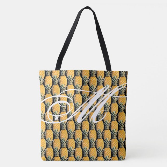 all-over-print tote bag of tropical pineapples (Front)