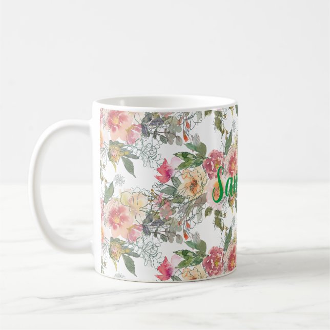 All over print with customisable text mug (Left)