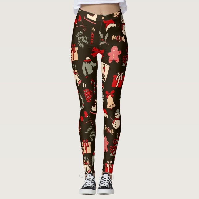 All Over Printed Christmas Leggings (Front)
