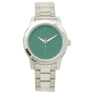 All-Over Solid Colour Green with Marked Increments Watch