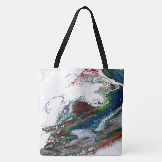 all over tote 18"l x 18"w; Strap: 28"l (Front)