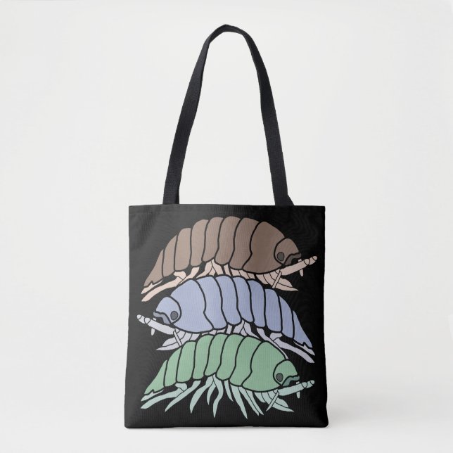 All-Over Tote - 3 Pill Bugs (black) Bag (Front)