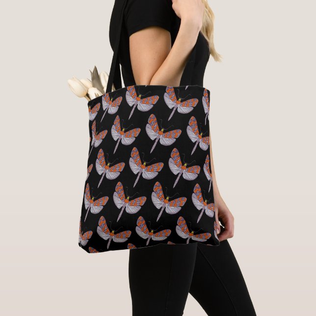 All-Over Tote - Ailanthus Moth (pattern black) Bag (Close Up)