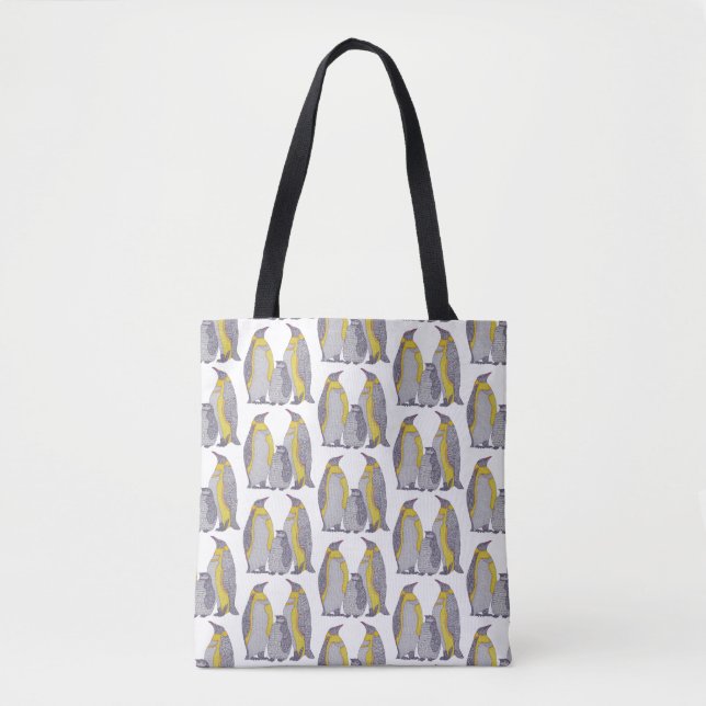 All-Over Tote - Penguin Family (pattern white) Bag (Front)