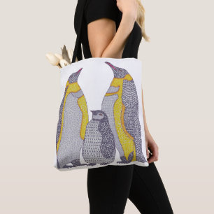 All-Over Tote - Penguin Family (white) Bag