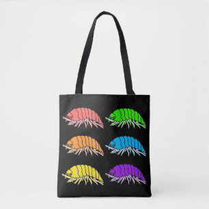 All-Over Tote - Rainbow Pill Bugs (black) Bag