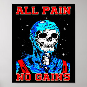 All Pain No Gains Fitness Weightlifting Bodybuildi Poster