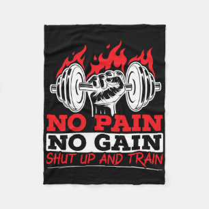 All Pain No Gains Gym Weightlifting Bodybuilding F Fleece Blanket