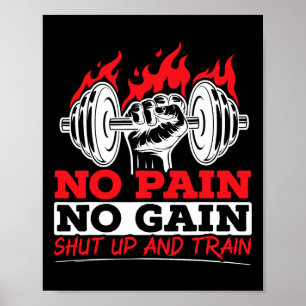All Pain No Gains Gym Weightlifting Bodybuilding F Poster