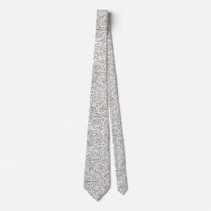 All Paths End There-Chic Black And White Pattern Tie
