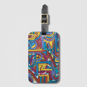 All Paths Go There-Hand Painted Abstract Art Luggage Tag
