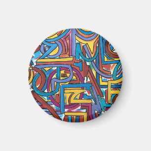 All Paths Go There-Hand Painted Abstract Art Magnet