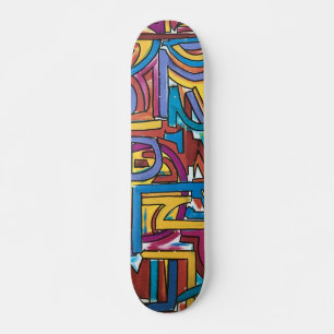All Paths Go There-Hand Painted Modern Art Skateboard