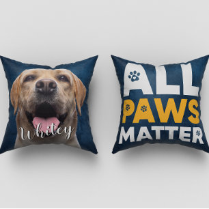 All paws matter custom 2-sided dog photo & quote Cushion