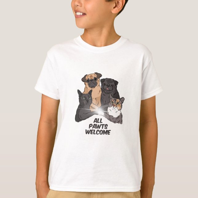 All Pawts Welcome Kids' Basic T-Shirt (Front)