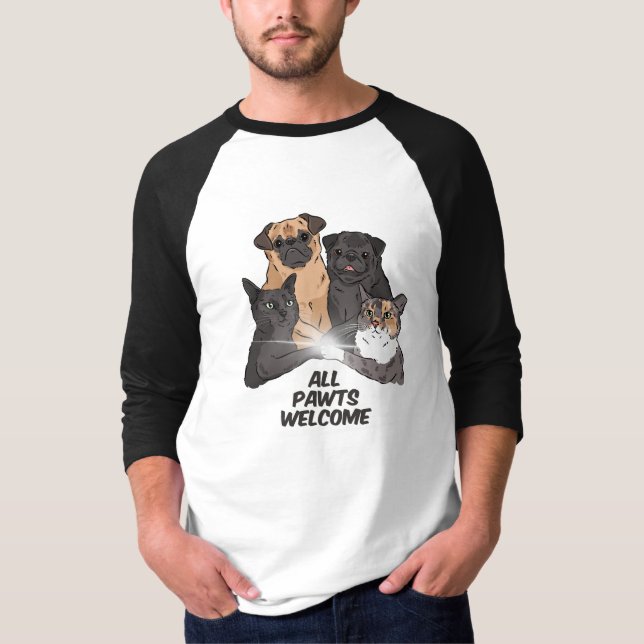 All Pawts Welcome Raglan Shirt (Front)
