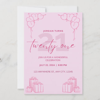 All Pink Birthday Invitation
