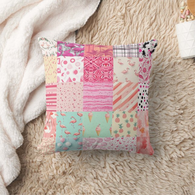 All Pink Flamingo Cheat Quilt Pattern 2025 Cushion (Blanket)