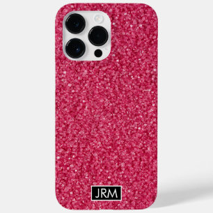 All Pink Glitter Sparkles Shiny Custom Monogram Case-Mate iPhone 14 Pro Max Case