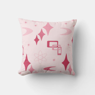 All Pink Mid Century Modern Atomic, Boomerangs Cushion