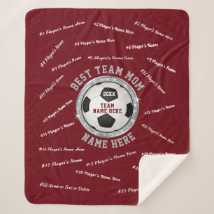 All Player's, Coach Names on Soccer Team Mum Gift Sherpa Blanket
