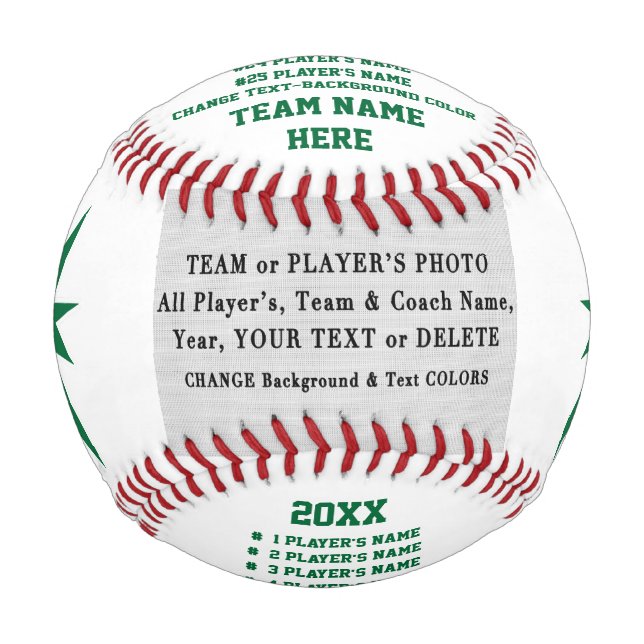 All Player's Name, Personalised, PHOTO BASEBALL (Front)