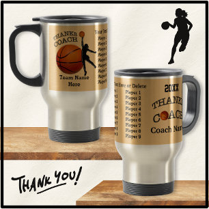 All Player's NAMES Gifts for Basketball Coach Travel Mug