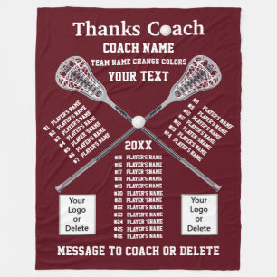 All Player's Names Lacrosse Coach Gift Ideas Fleece Blanket