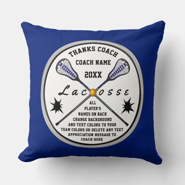 All Player's Names Lacrosse Coach Gifts Your Cushion (Front)