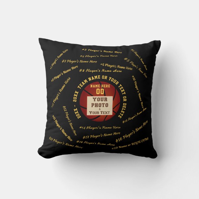 All Players Names Senior Custom Basketball Pillow (Front)