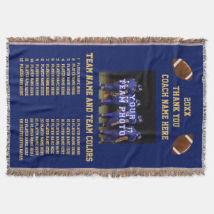Football Coach Thank You Blankets Personalised Blankets Zazzle Uk
