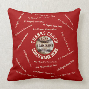 All Player's, Team, Coach NAMES Baseball Pillow